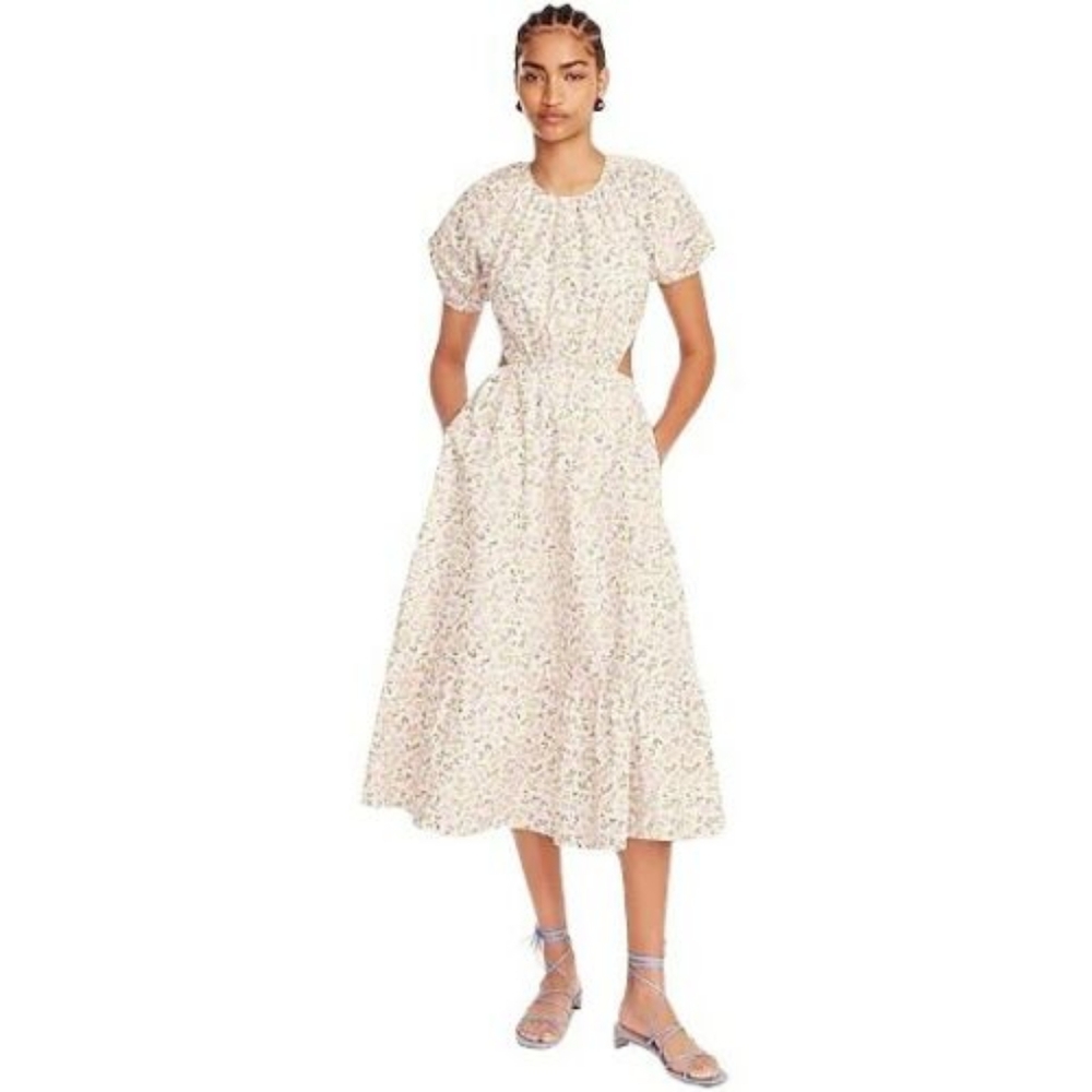 NEW J.Crew Side-Cutout Cotton Poplin Dress